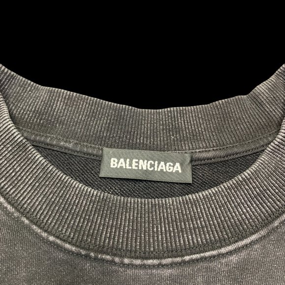 Balenciaga Crewneck Interlocking BB Washed Grey - Picture 3 of 4